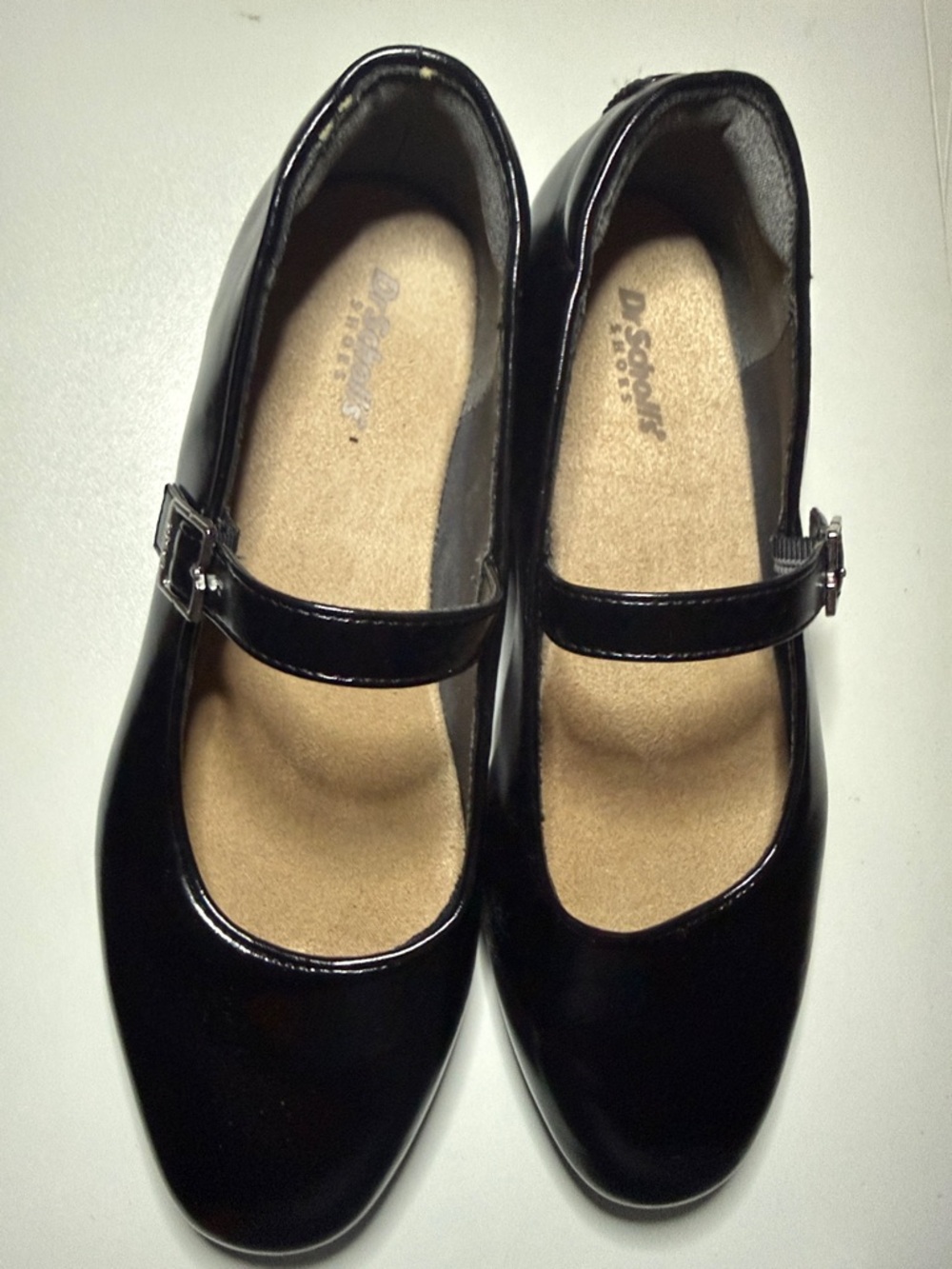 Dr. Scholl's Black Patent Mary Jane Flats with Buckle